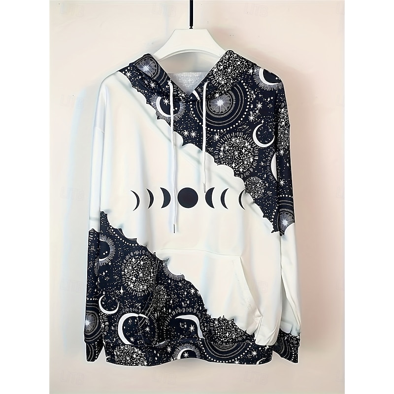 Women's Hoodie Sweatshirt Graphic Street Dailywear Pocket Print Casual Hoodie Long Sleeve Micro-elastic Fall Winter Comfrt Breathable Soft Fabric2