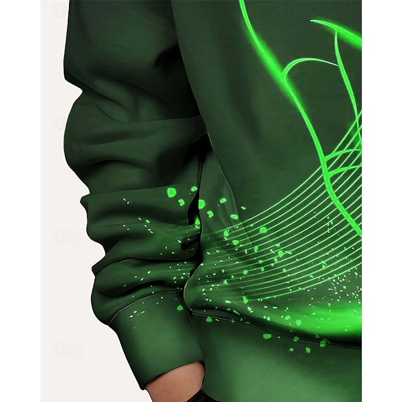 Boys 3D Graphic Football Hoodie Long Sleeve Spring Fall Fashion Streetwear Kids 4-12 Years Hooded Outdoor Casual Daily Regular Fit2