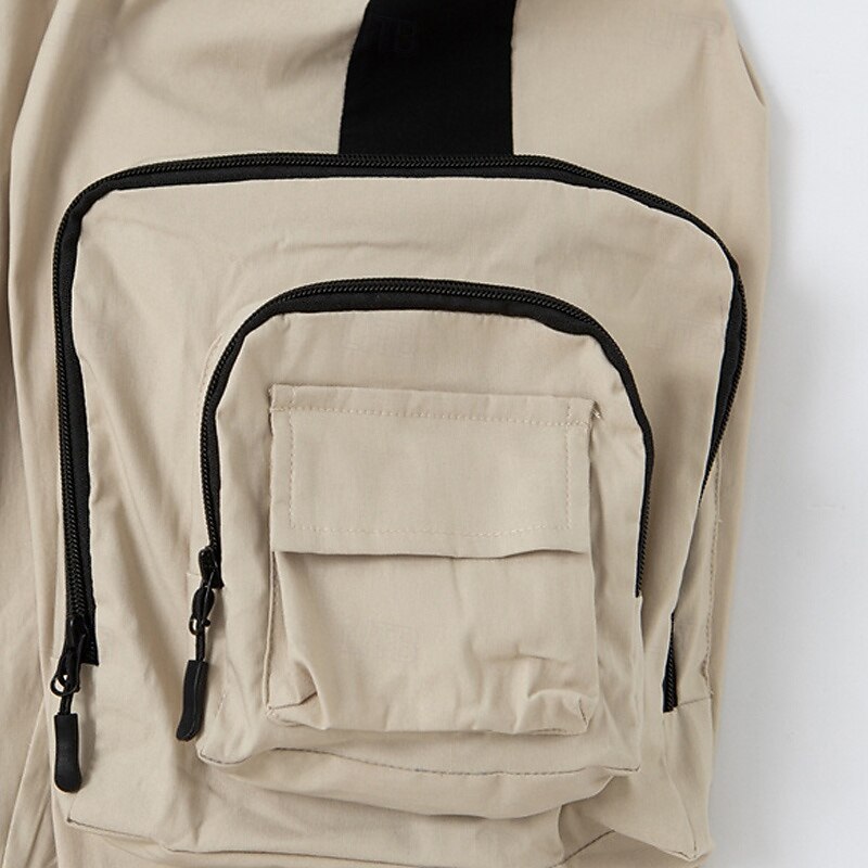 Men's Cargo Pants Trousers Drawstring Elastic Waist Multi Pocket Color Block Wearable Outdoor Daily Camping & Hiking Fashion Classic Black Army Green2