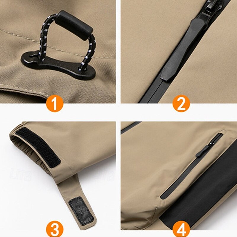 Men's Hiking Jacket Winter Outdoor Waterproof Windproof Front Zipper Lightweight Jacket Full Zip Camping / Hiking / Caving Black White Orange Green4