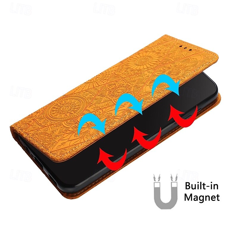 Phone Case For Samsung Galaxy S25 S24 S24 FE S23 S22 S21 Ultra Plus A55 5G A35 5G A25 A15 Back Cover with Stand Holder Magnetic Card Slot Retro PU Leather4