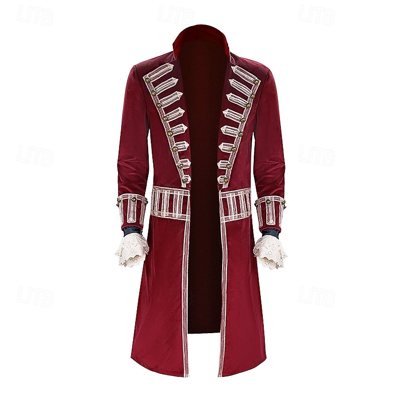 Captain Hook Coat Rococo Medieval Movie Cosplay for Men's Adults' Masquerade Party4