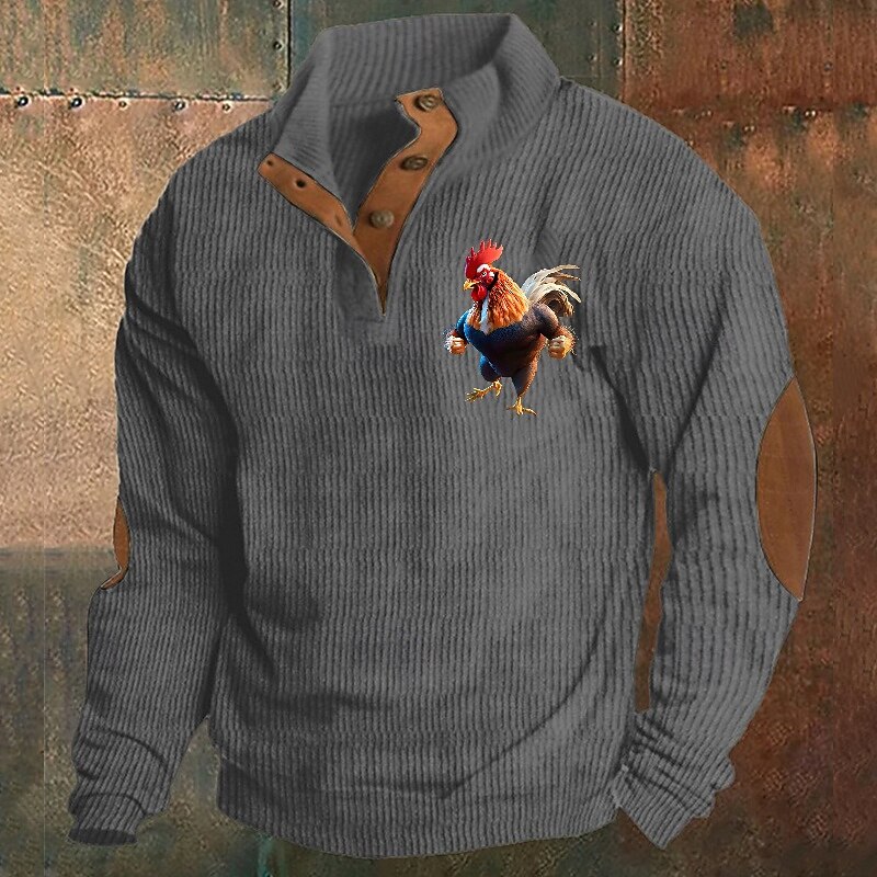 Men's Sweatshirt Black White Army Green Khaki Dark Gray Standing Collar Graphic Print Patchwork Daily Holiday Going out Corduroy Streetwear Casual Halloween Fall Winter Clothing Apparel Hoodies2