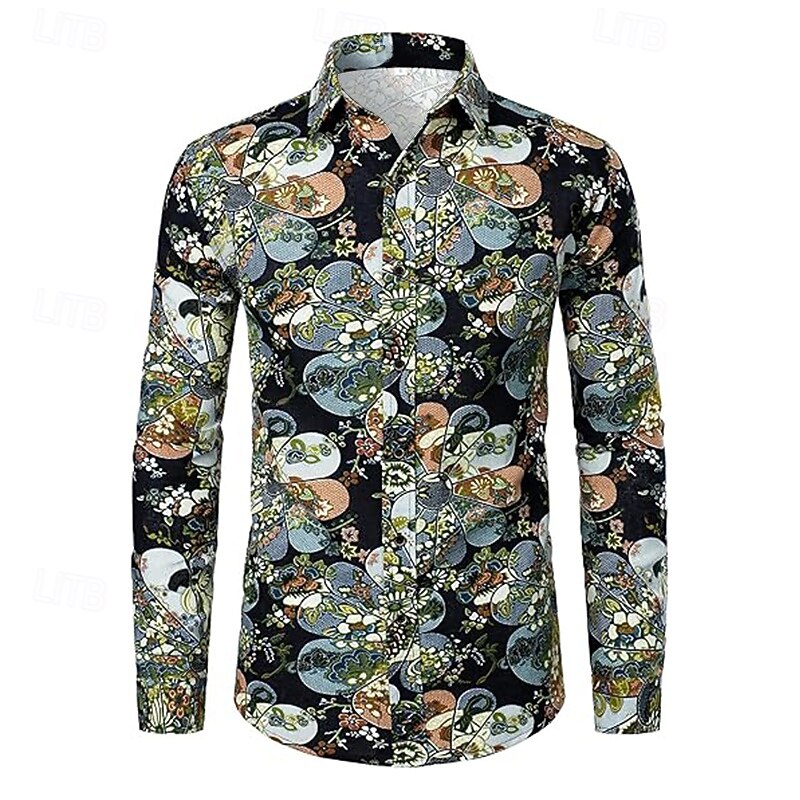 Retro Vintage 1970s Shirt Hippie Paisley Ethnic Fancy Dress Men's Halloween Carnival Party Party / Evening Casual Daily Adults' Shirt4