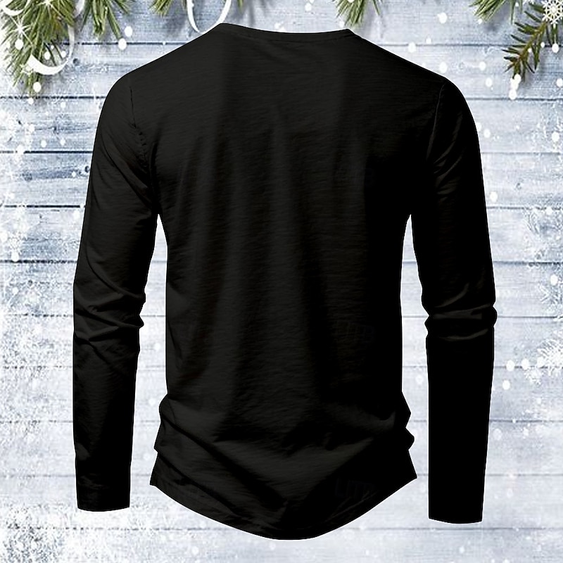 Christmas Men's Cat Hat T Shirt Long Sleeve T shirt 3D Print Crew Neck Shirt Vacation Designer Street Casual Black Summer Spring Fall Clothing Apparel S M L XL XXL XXXL2