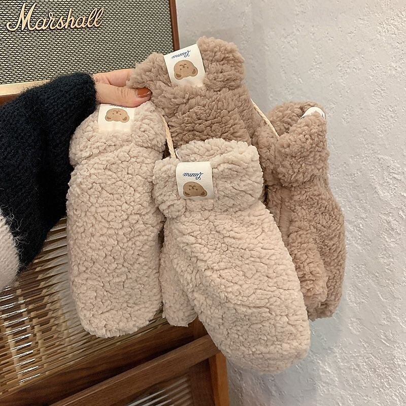 Soft Plush Gloves Hand Gloves Mittens Winter Thermal Keep Warm Outdoor3