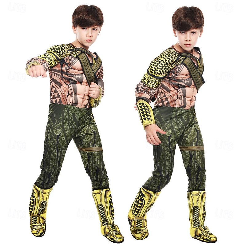 Aquaman Masquerade Cosplay Costume Movie Cosplay for Boys Kid's Carnival Performance Party4