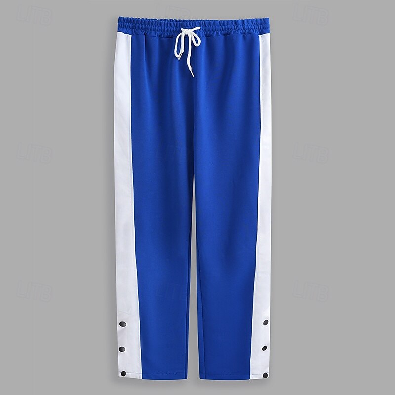 Men's Sweatpants Joggers Trousers Patchwork Drawstring Elastic Waist Color Block Comfort Breathable Casual Daily Holiday Sports Fashion Black White4