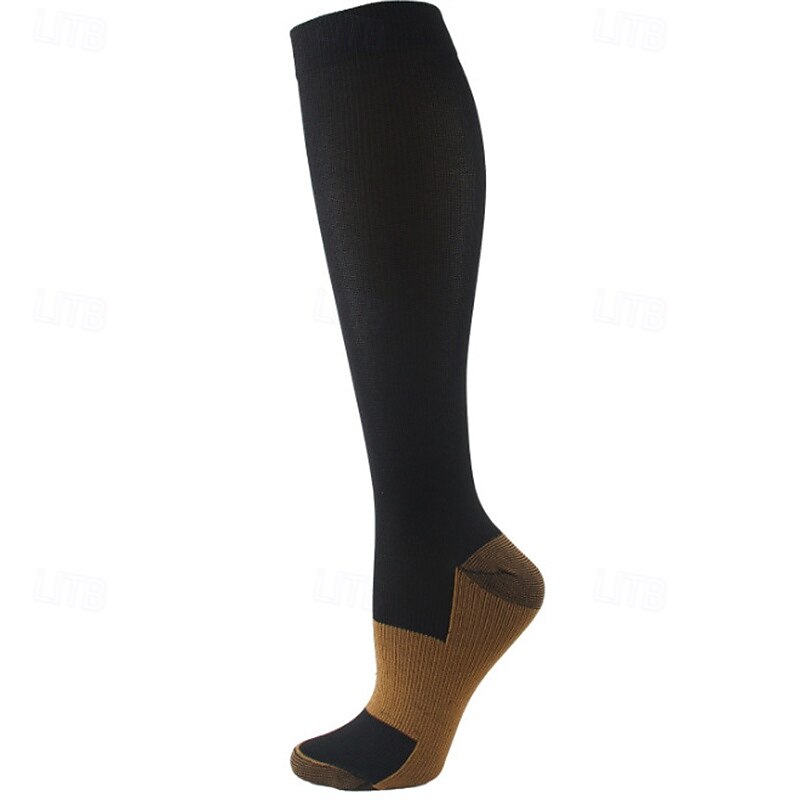 5 Pairs Men's Compression Socks Hiking Socks Sports Socks Breathable Soft Stretchy Comfortable Outdoor Patchwork Polyester Black White Khaki for Hunting Cycling / Bike Camping / Hiking / Caving2