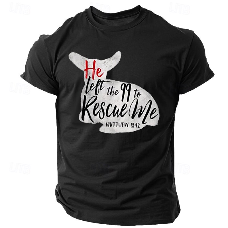 Men's Graphic Christian Faith T-Shirt with Matthew 18:12 