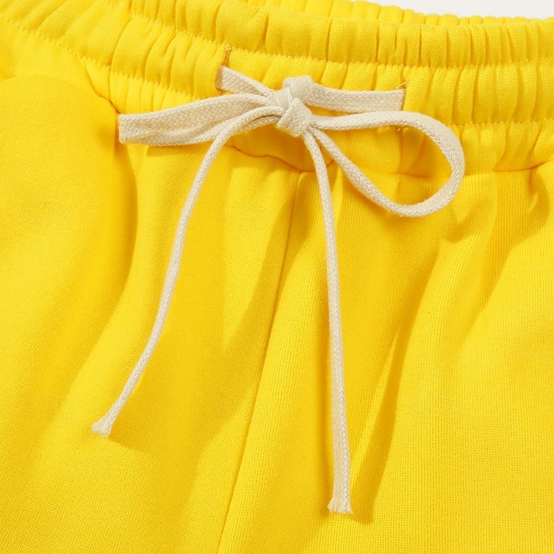 Men's Fleece Pants Sweatpants Joggers Trousers Casual Pants Drawstring Elastic Waist Pleats Plain Comfort Warm Full Length Outdoor Casual Daily Sports Fashion Black Yellow 5