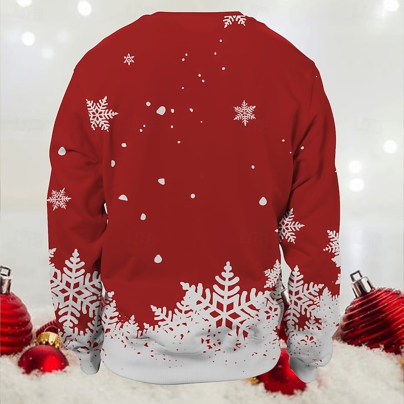 Christmas snowflake Pullover Funny Christmas Sweatshirt 3D Print 3D Christmas Graphic For Couple's Men's Women's Adults' Christmas Masquerade 3D Print Party Festival3