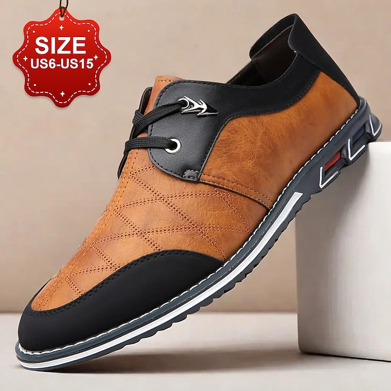 Men's Quilted Faux Leather Lace-Up Sneakers - Stylish Casual Shoes with Contrast Design and Comfortable Sole for Daily Wear