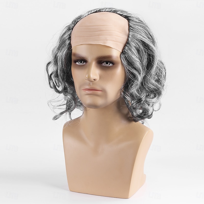 Funny Bald Wig Mediterranean Men's Wig Perfect Bald Head Cap for Costume Party Performance Halloween Dress-up Props4