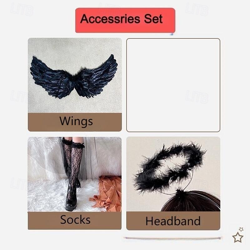 Angel / Devil Vampire Halloween Halloween Group Family Costumes Walpurgis Night Punk & Gothic Kid's Adults' Women's Girls' Carnival Party / Evening Easy Halloween Costumes Dress Up2