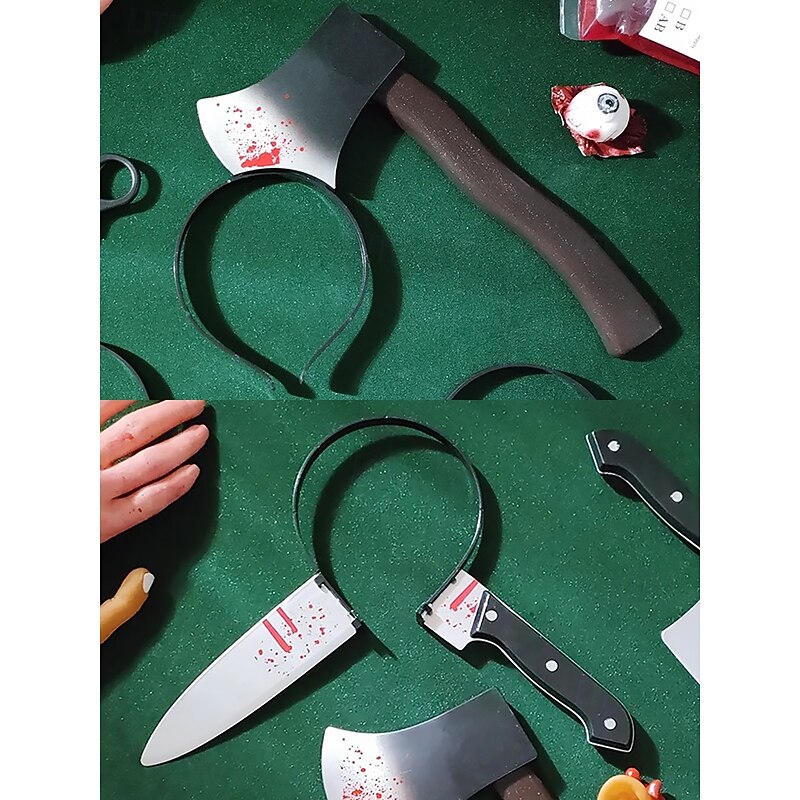 Bloody Cleaver Halloween Headband – Scary Knife Head Accessory for Halloween Costume Parties, Cosplay, and Pranks4