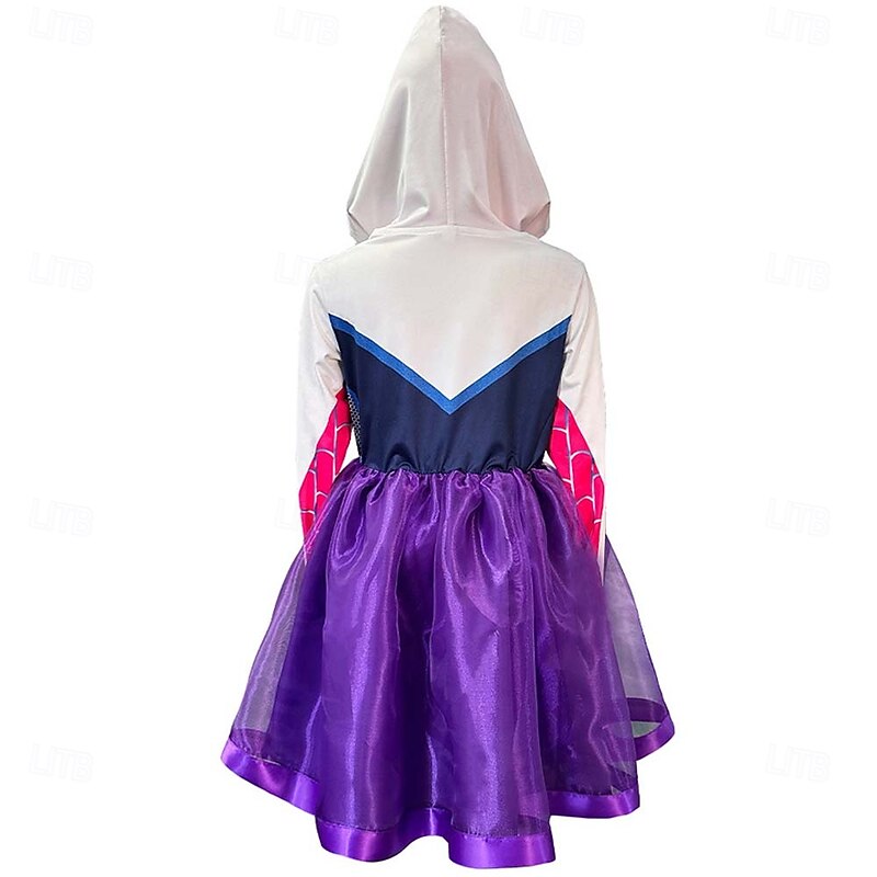 Spider Superhero Gwen Halloween Dress Outfits Sexy Costume Kid's Girls' Carnival Party Easy Halloween Costumes Dress Up3