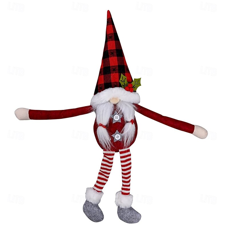 Christmas Gnome Curtain Tiebacks, Forest Gnome and Faceless Doll Window Decoration, European Style Curtain Holders, Creative Door Hangings3