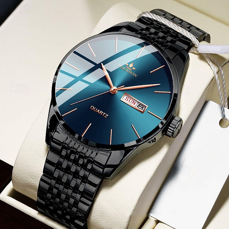 Men Quartz Watch Minimalist Sports Casual Business Calendar Date Week Waterproof Decoration Stainless Steel Watch4