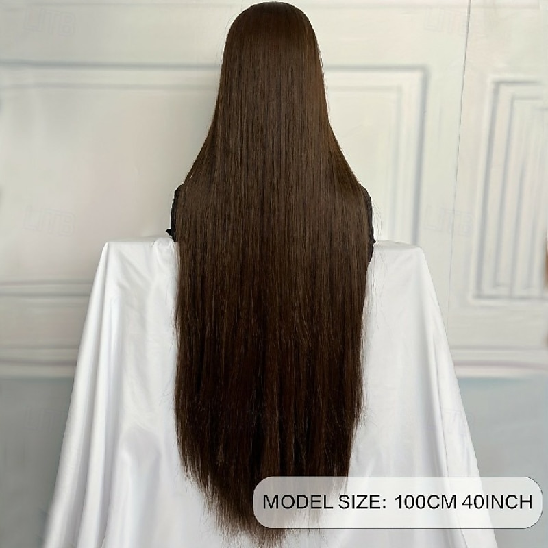 Long Straight Hair Wig - Heat Resistant Synthetic Fiber with Bangs or Middle Part - Perfect for Carnival Cosplay Parties - Fashion Womens Wig3