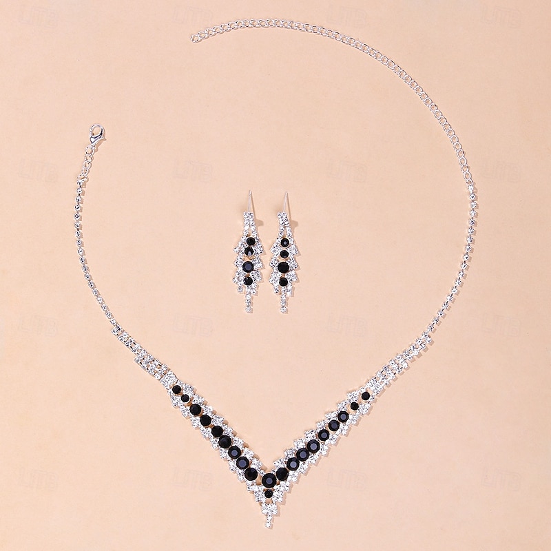 Luxury Women's Blue Crystal Necklace and Earrings Set - Elegant Bridal Jewelry for Weddings and Formal Occasions4