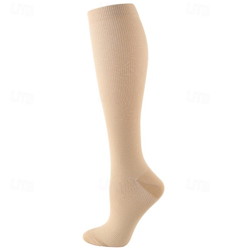 5 Pairs Men's Compression Socks Hiking Socks Sports Socks Breathable Soft Stretchy Comfortable Outdoor Solid Color Polyester Black White Navy Blue for Hunting Cycling / Bike Camping / Hiking / Caving3