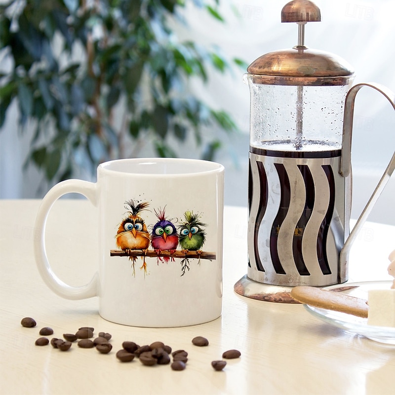 Bird Coffee Mug 11oz Ceramic Mug Funny Mug Funny Coffee Mug For Family/Friends/Sister/Colleague Novelty Coffee Mug Summer Winter Drinkware Party/Birthday Gift3