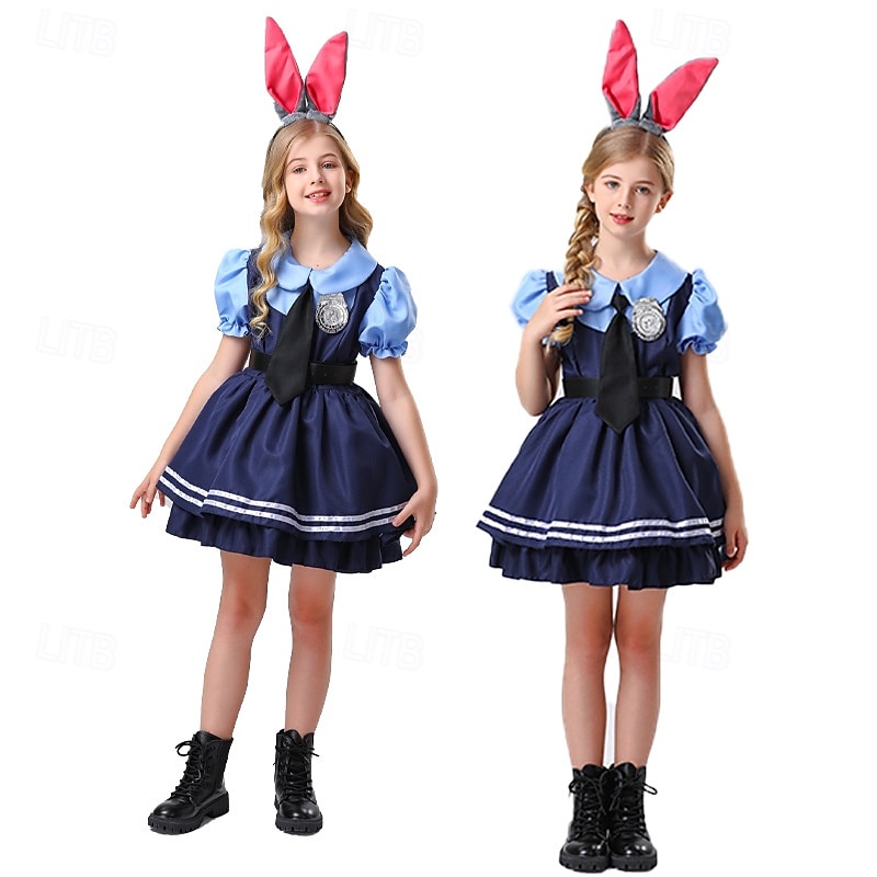 Judy Hopps Dress Cosplay Costume Cosplay Movie Cosplay for Girls' Kid's Masquerade Party / Evening