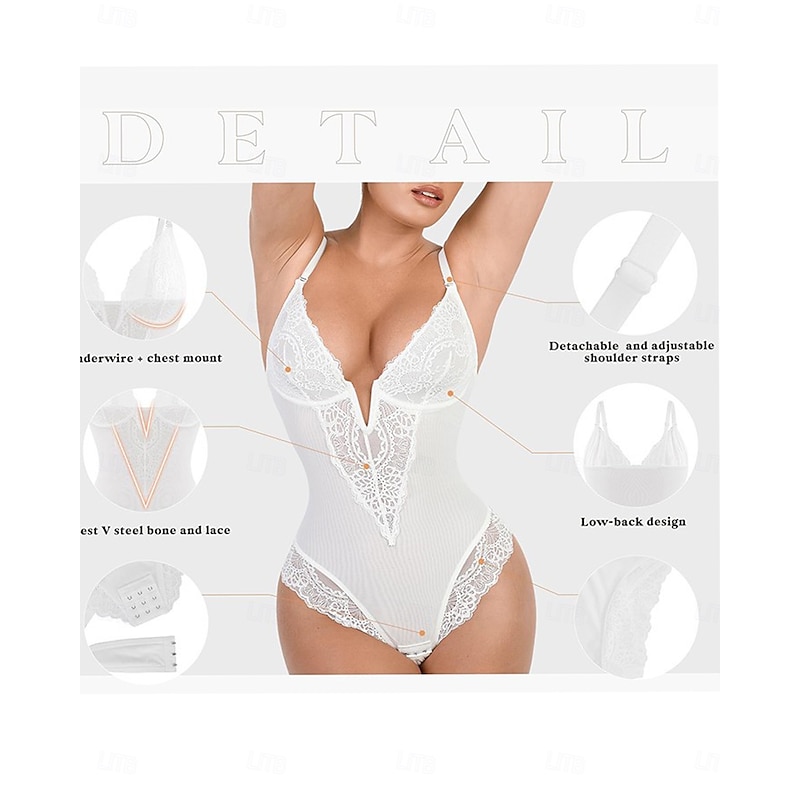 Women's Lace Shapewear Nightwear - Nylon Spandex Solid Colored Home Outfits 10