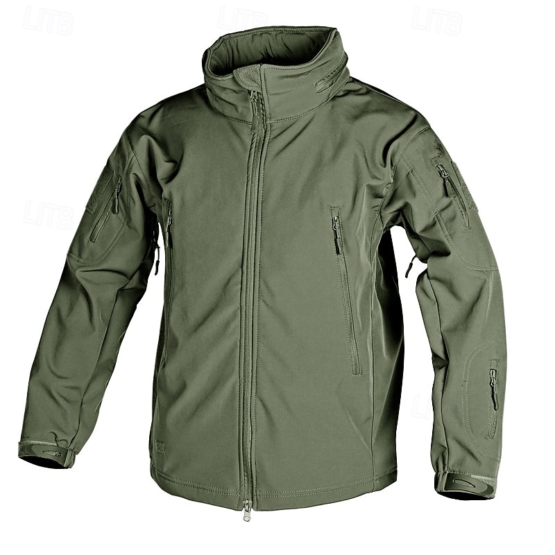 Men's Military Tactical Jacket Combat Jacket Hiking Jacket Hiking Fleece Jacket Winter Outdoor Patchwork Thermal Warm Waterproof Windproof Jacket Climbing Camping / Hiking / Caving Traveling CP Color3