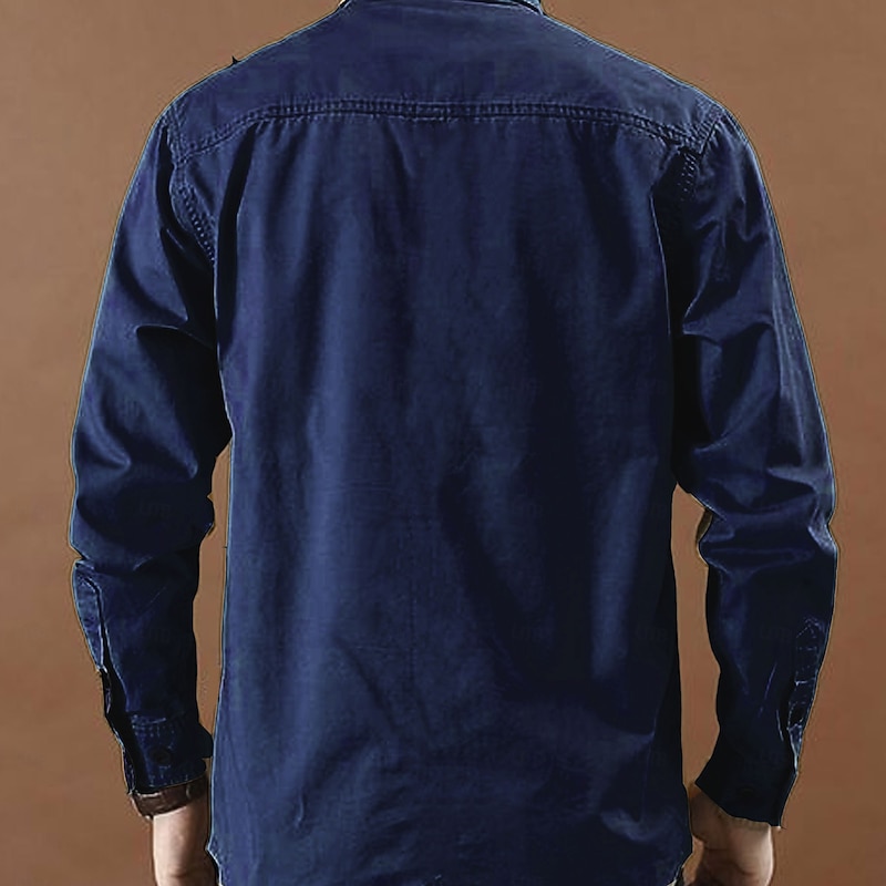 Men's American US Flag Work Shirt Western Shirt Cargo Shirt Long Sleeve Casual Tactical Sports & Outdoor Going out Winter Spring &  Fall Turndown Print Army Green Blue Khaki3