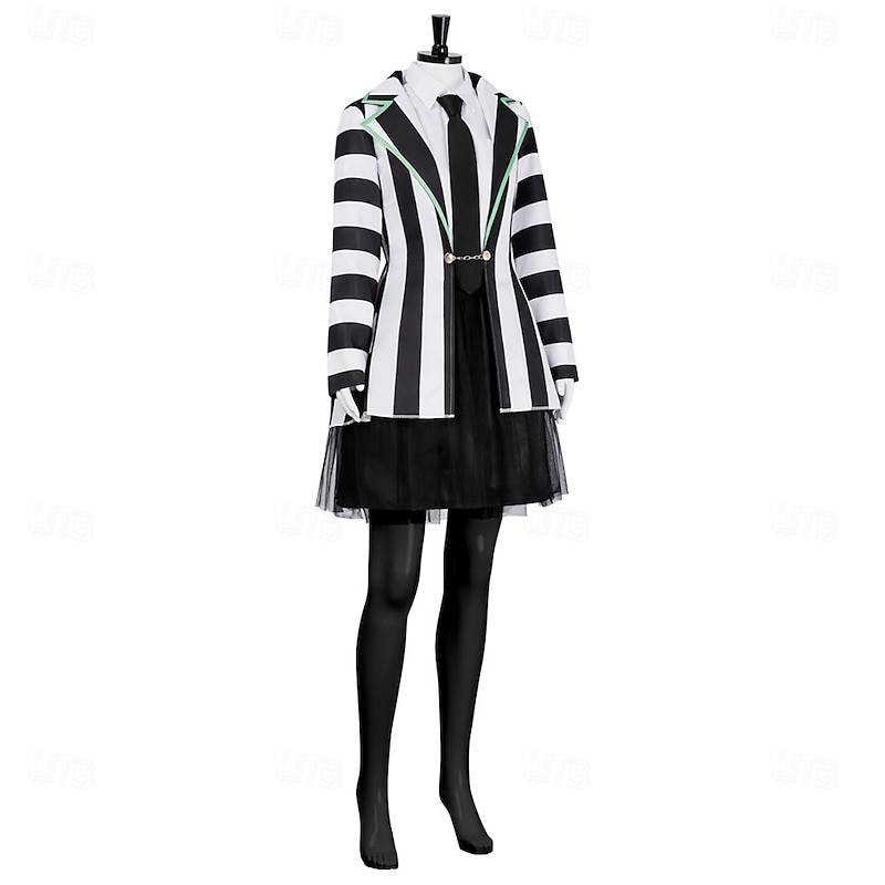 Zombie Lydia Deetz Halloween Costume Beetlejuice Horror Kid's Adults' Women's Girls' Halloween Carnival Performance Party Easy Halloween Costumes Dress Up3