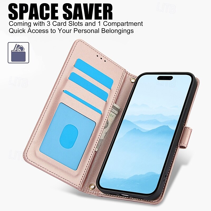 Phone Case For iPhone 17 Pro Max 17 Air 16 15 14 Pro Max Plus 13 12 11 Pro Max Wallet Case Full Body Protective with Wrist Strap Kickstand Retro TPU PU Leather2