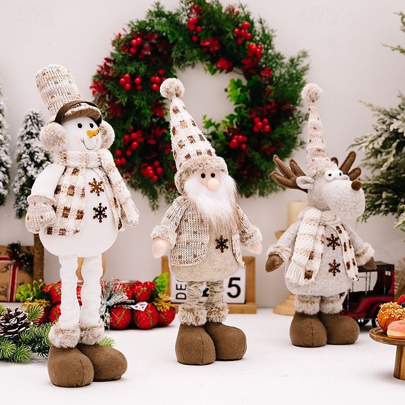Christmas Stretchable Figurines, Christmas Decoration Xmas Party Santa, Snowman, and Reindeer Expandable Dolls for Holiday Atmosphere4
