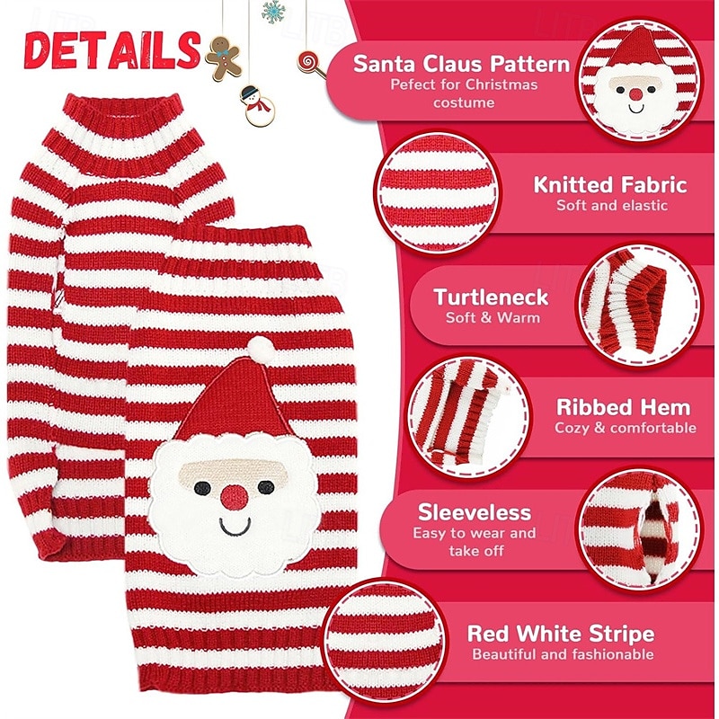 Dog Cat Sweater Jumper Fashion Winter Warm Fashion Comfortable Christmas Christmas Outdoor New Year Dailywear Homewear Dog Clothing for Small Medium4