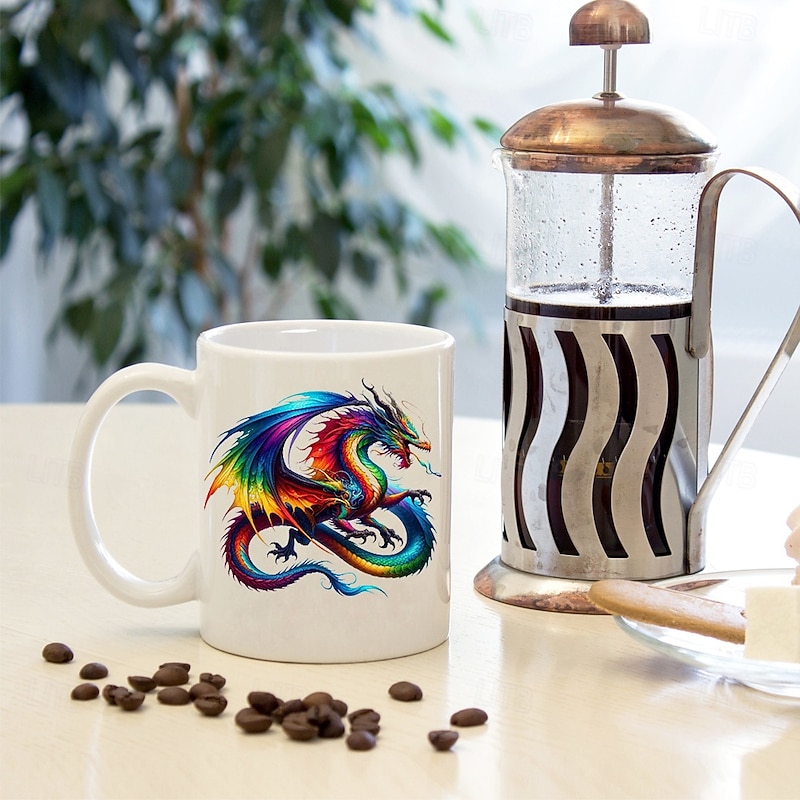 Dragon Coffee Mug 11oz Ceramic Mug Funny Mug Funny Coffee Mug For Family/Friends/Sister/Colleague Novelty Coffee Mug Summer Winter Drinkware Party/Christmas/Birthday Gift3