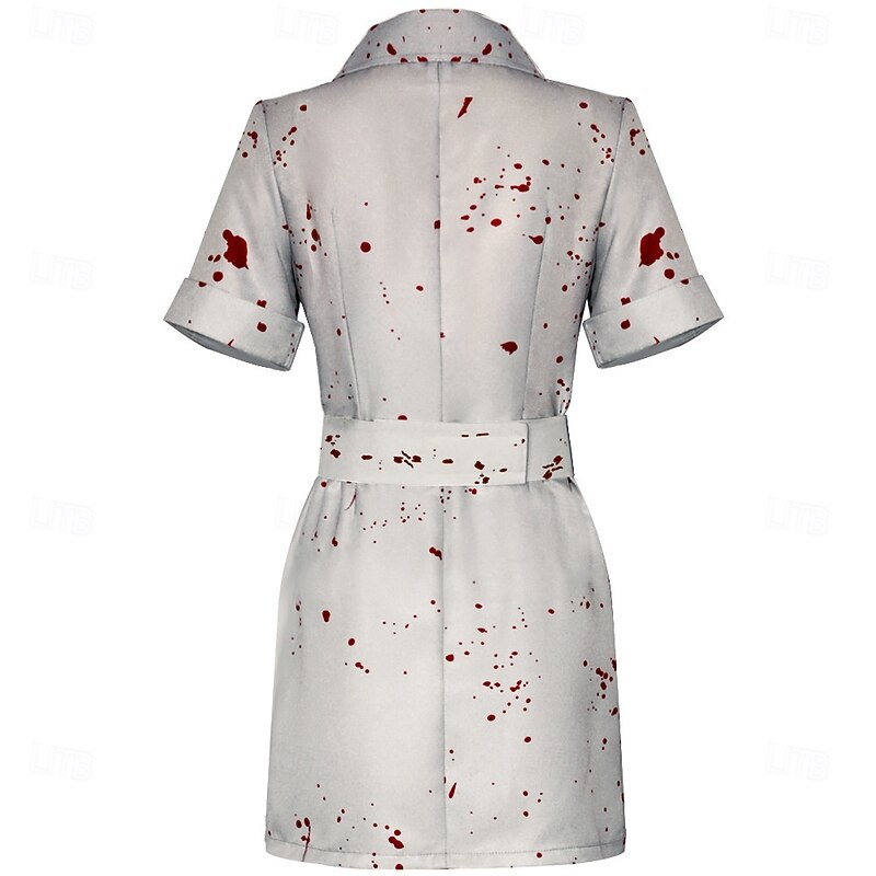 Nurse Halloween Cosplay Costume Silent Hill Scary Costume Adults' Women's Carnival Masquerade Party / Evening Easy Halloween Costumes Dress Up4
