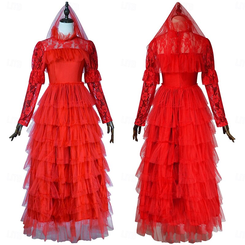 Ghost Bride Lydia Deetz Astrid Deetz Halloween Dress Beetlejuice Horror Movie Kid's Adults' Women's Girls' Masquerade Party / Evening Easy Halloween Costumes Dress Up2
