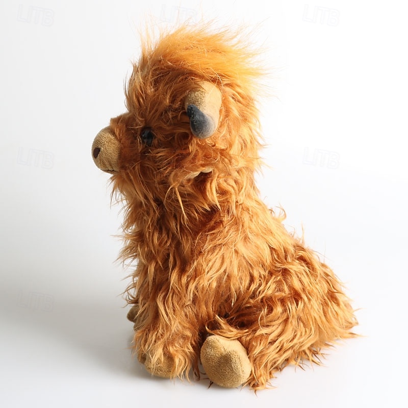 Highland Cow Brown Stuffed Animal   Soft Toy Gift for Kids  Naturli Eco-Friendly Plush  9.8 Inches4