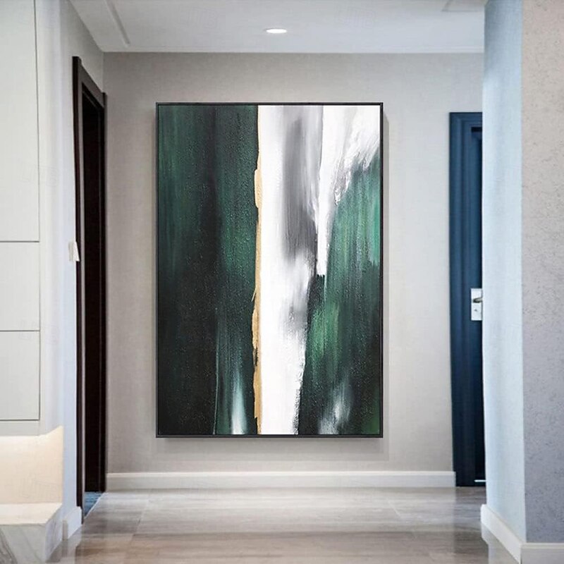 Handmade Oil Painting Canvas Wall Art Decoratio Modern Green Abstract for Home Decor Rolled Frameless Unstretched Painting