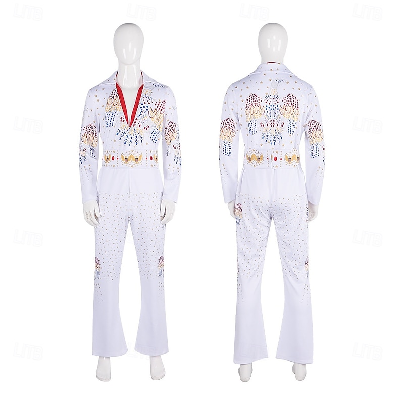 Superstar Couples Jumpsuit Halloween Group Couples Costumes Adults' Men's Women's Cosplay Performance Masquerade Easy Carnival Costume2