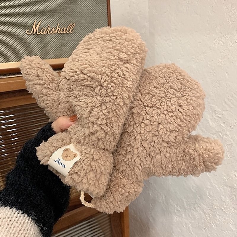 Soft Plush Gloves Hand Gloves Mittens Winter Thermal Keep Warm Outdoor