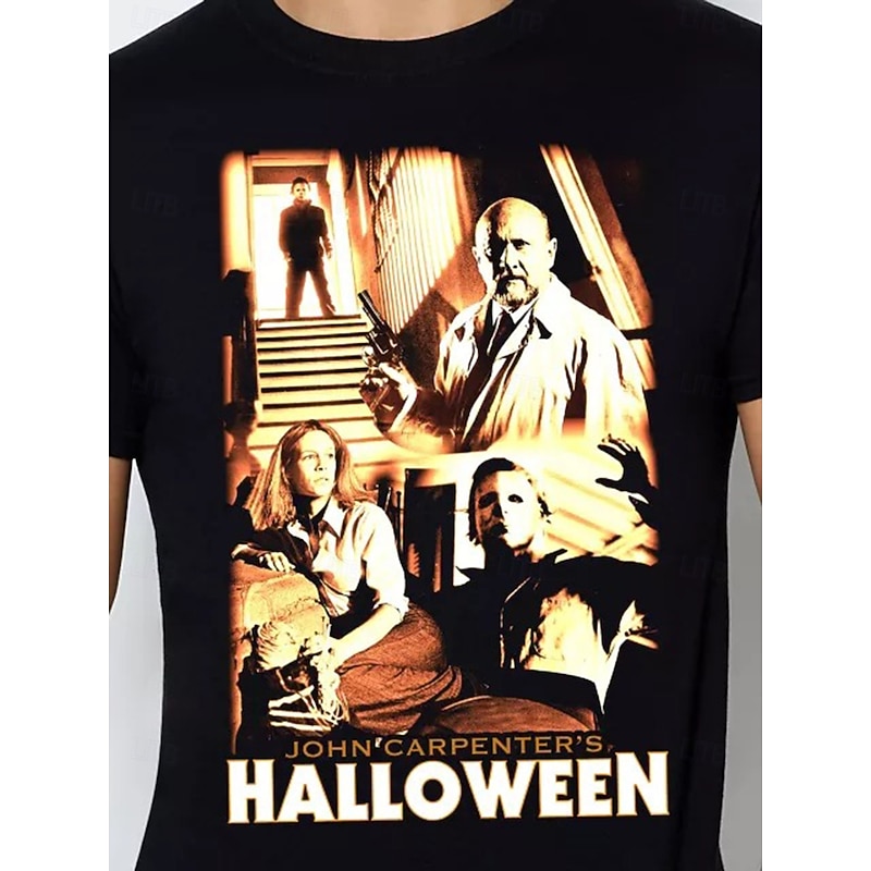 Halloween Michael Myers T-shirt Print Graphic For Couple's Men's Women's Adults' Halloween Carnival Masquerade Hot Stamping Casual Daily2