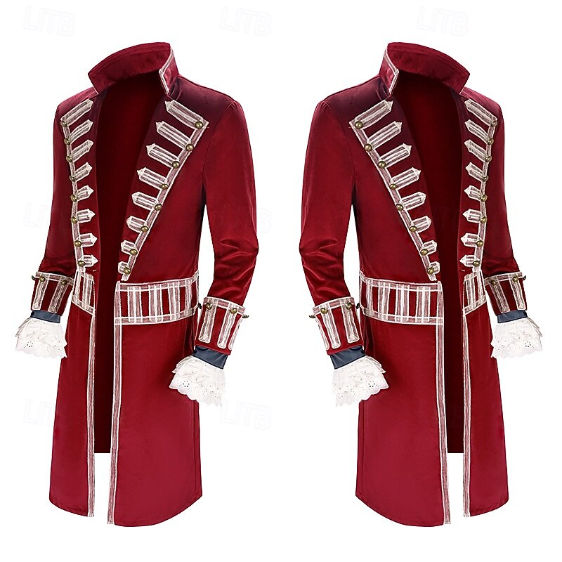 Captain Hook Coat Rococo Medieval Movie Cosplay for Men's Adults' Masquerade Party2