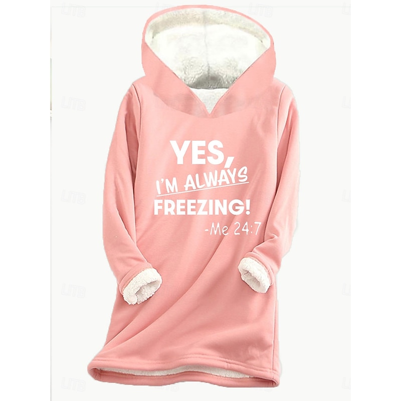 Women's Hoodie Sweatshirt Fleece Letter Street Dailywear Print Casual Comfrt Hoodie Long Sleeve Micro-elastic Fall Winter Fall & Winter Comfrt Breathable Soft Fabric4