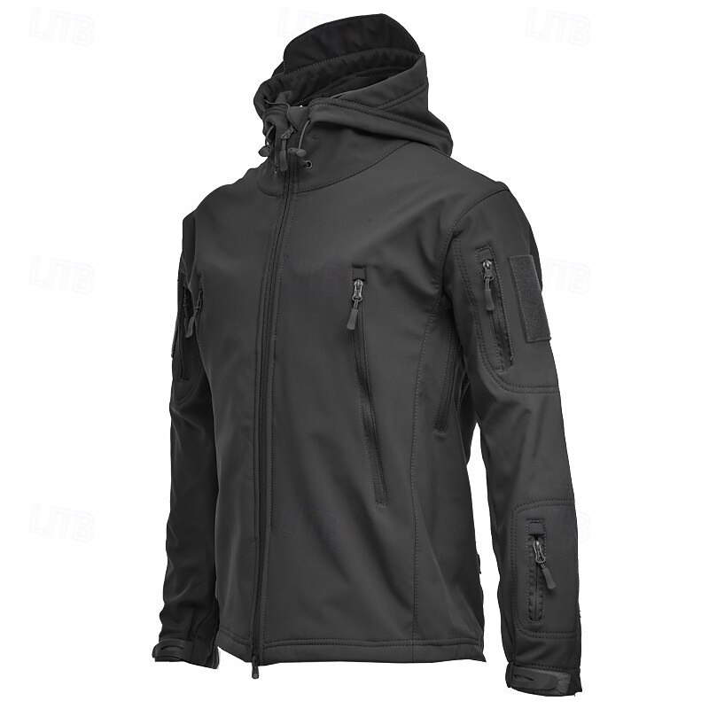 Men's Hiking Jacket Winter Outdoor Waterproof Windproof Front Zipper Lightweight Jacket Full Zip Camping / Hiking / Caving Dark Grey Black Army Green Khaki2