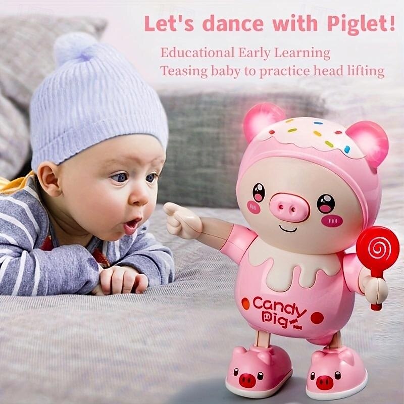 Adorable Smart Electric Pig Baby Toy Doll - Lights Up, Music Plays, & Twists & Swings! Halloween Thanksgiving Christmas Gifts