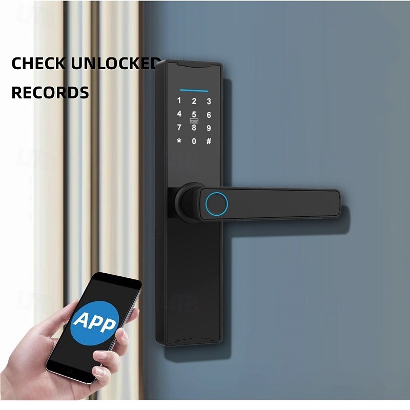Password Lock Household Wooden Door Fingerprint Lock Anti-theft Door Electronic Lock Tuya Smart Door Lock4