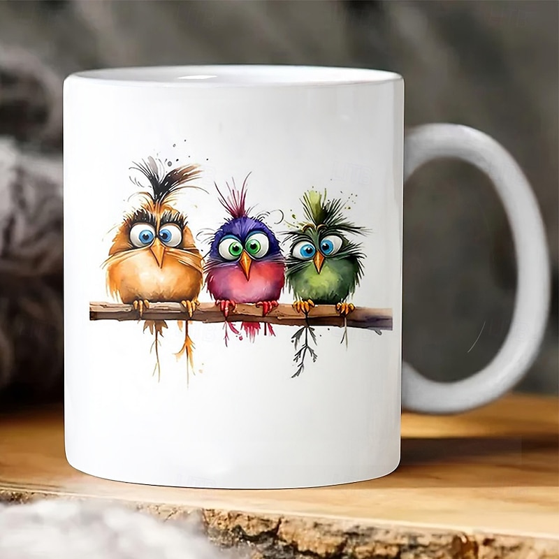 Bird Coffee Mug 11oz Ceramic Mug Funny Mug Funny Coffee Mug For Family/Friends/Sister/Colleague Novelty Coffee Mug Summer Winter Drinkware Party/Birthday Gift