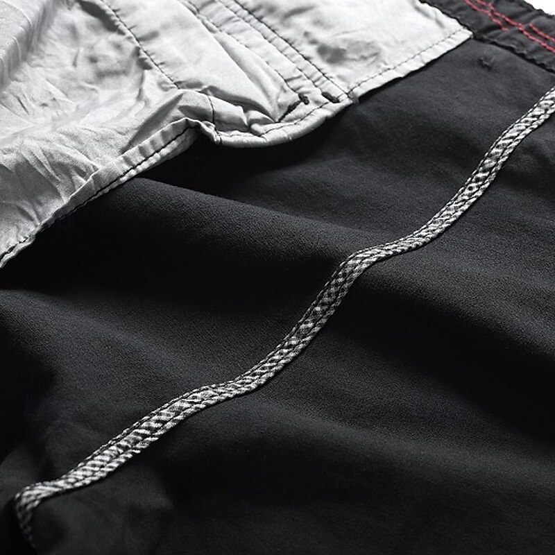 Men's Cargo Pants Joggers Trousers Buttons Multi Pocket Elastic Cuff Plain Wearable Outdoor Daily Camping & Hiking Fashion Classic Black Army Green4